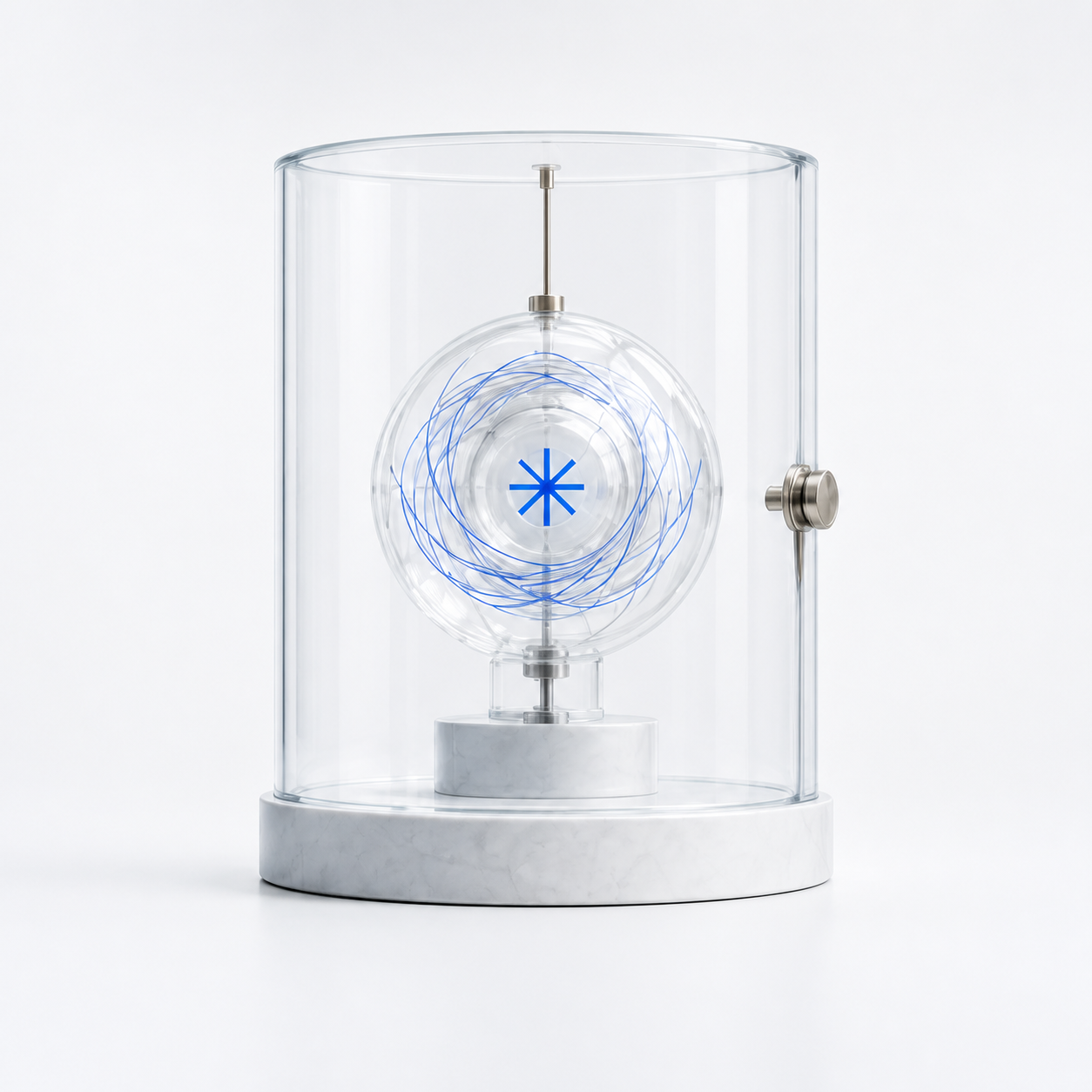 A sealed glass memory reliquary protecting a blue memory core
